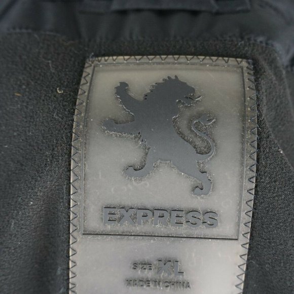 Express Men's Coat Jacket Black Hooded Size XL - Picture 10 of 11